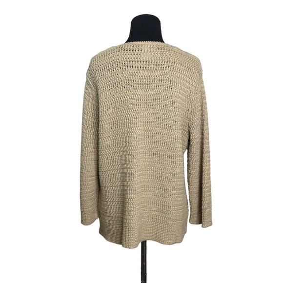 Jones New York beige one button 3/4 sleeves cardigan size Large - Picture 2 of 9
